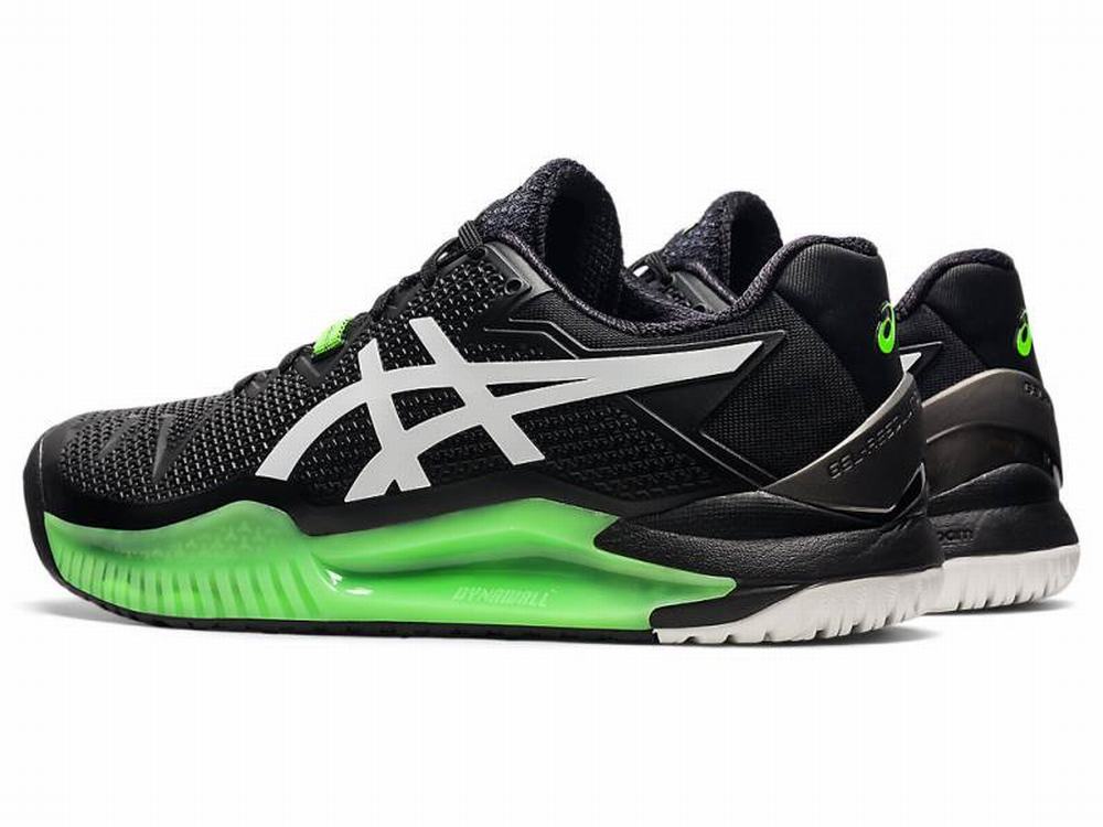 Chaussures de Tennis Asics GEL-Resolution 8 Homme Noir Vert | AHV-107385