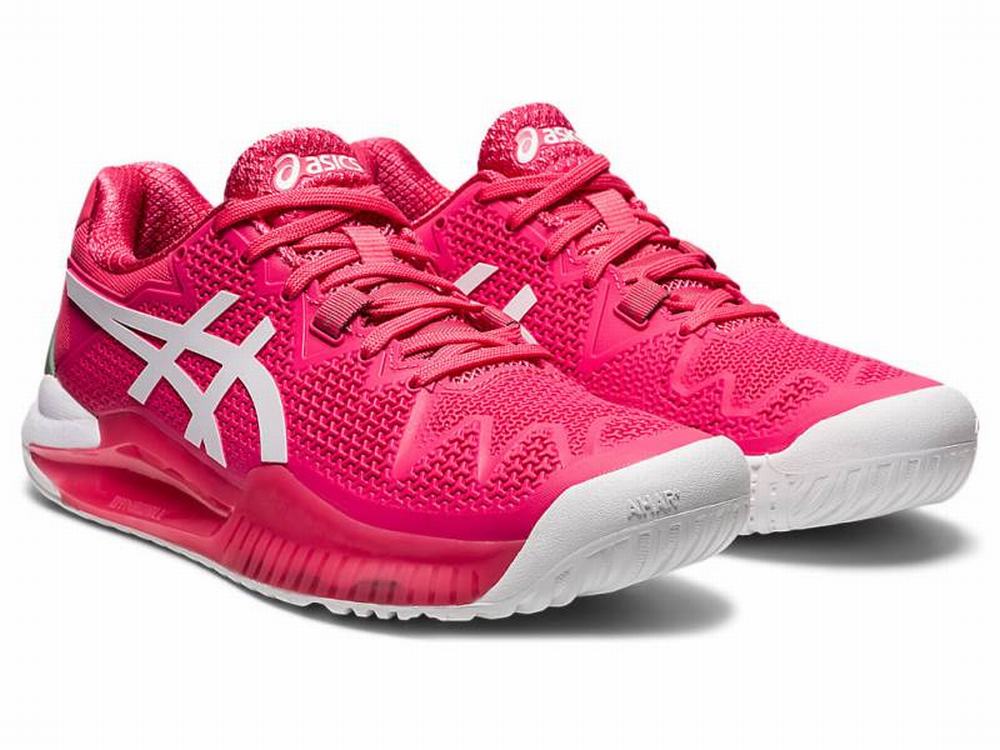 Chaussures de Tennis Asics GEL-Resolution 8 Femme Rose Blanche | HGQ-784630