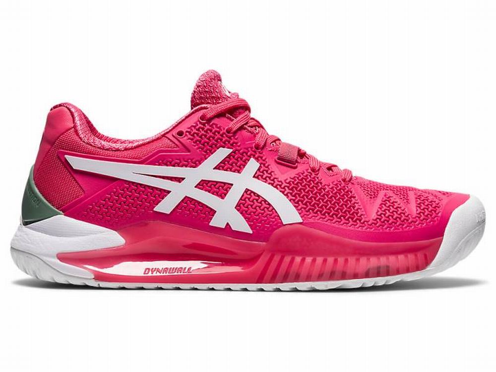 Chaussures de Tennis Asics GEL-Resolution 8 Femme Rose Blanche | HGQ-784630