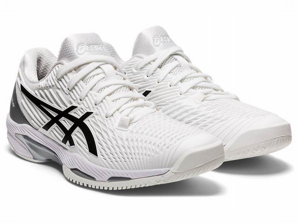 Chaussures de Tennis Asics SOLUTION SPEED FF 2 Femme Noir Blanche | QPX-978042